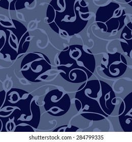 seamless floral pattern on blue background. seamless pattern in Victorian style