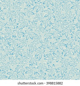seamless floral pattern on blue background