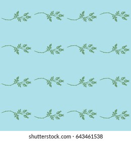 Seamless floral pattern on a blue background