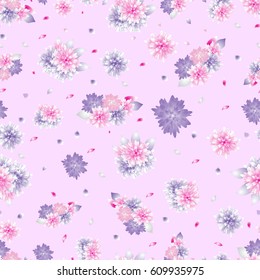 Seamless floral pattern on a colored background