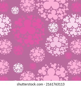 Seamless floral pattern on a dark pink background. Drawing for textiles, fabrics, wallpapers, covers, scrapbooks, desktop