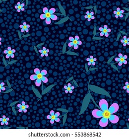 seamless floral pattern on dark background