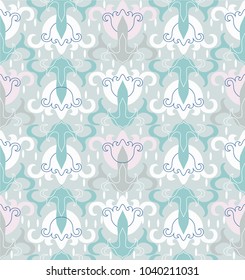 Seamless floral pattern on a gentle light background. Pastel combinations of tones.
Contemporary design. Wallpaper. Tile. Ornament for the fabric. Gift paper.
