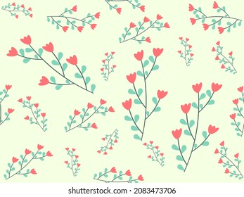 seamless floral pattern on green background