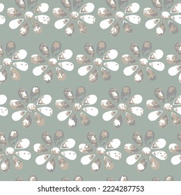 Seamless floral pattern on green background. Flower pattern for textile, wallpaper, pattern fills, covers, surface, print, gift wrap scrapbook.