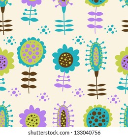 Seamless floral pattern on a light background