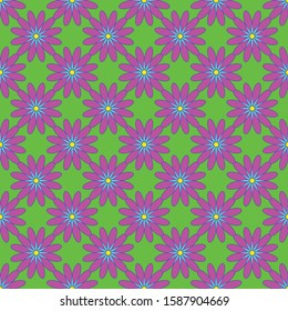 Seamless floral pattern on the light green background