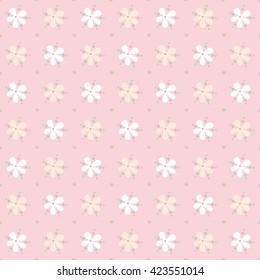 Seamless Floral Pattern on light pink background