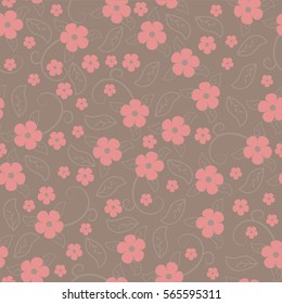 Seamless floral pattern on light background