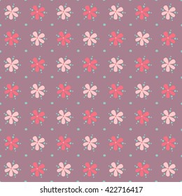 Seamless Floral Pattern on lilac background