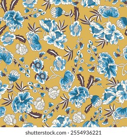 seamless floral pattern on muster background