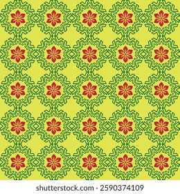 seamless floral pattern on olive background