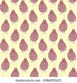 Seamless floral pattern on pastel background. Cute flower design for card, wallpaper, fabric, textile, fashion, flyer, banner, cover, and more.