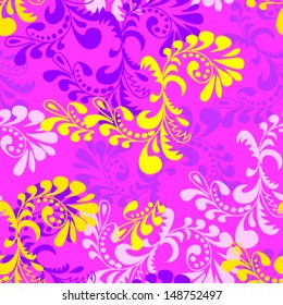 seamless floral pattern on pink background vector