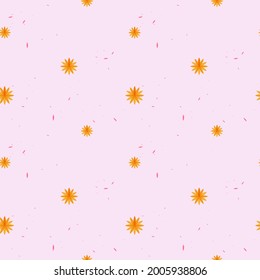 Seamless floral pattern on pink background