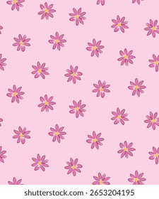Padrão floral sem costura sobre fundo cor-de-rosa flor fundo rosa mais escuro rosa e amarelo para embalagem de vestuário, papel de parede, têxtil, scrapbook, mobiliário do quarto, etc.