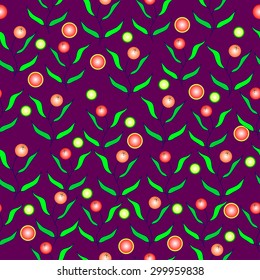 Seamless floral pattern on a pink background