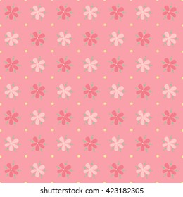 Seamless Floral Pattern on pink background