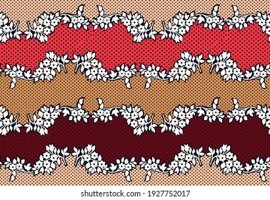 seamless  floral pattern on polka  dot
