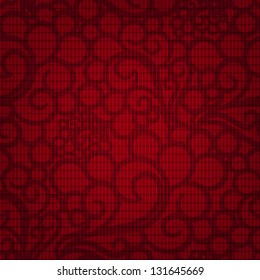 Seamless floral pattern on a red background