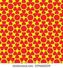seamless floral pattern on red background