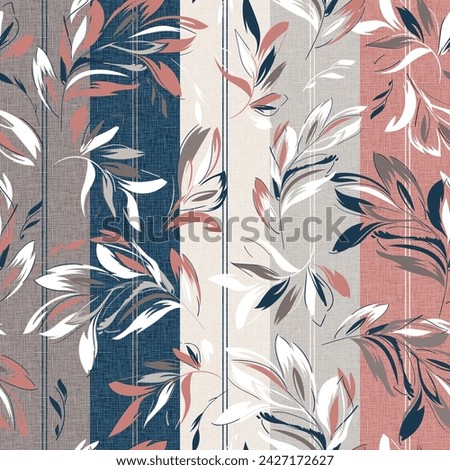 seamless floral Pattern on stripes background