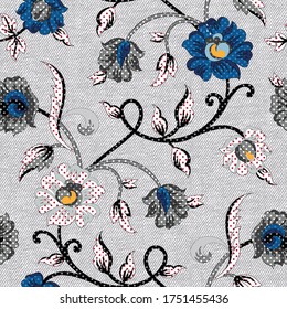 seamless floral pattern on textures