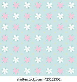 Seamless Floral Pattern on turquoise background