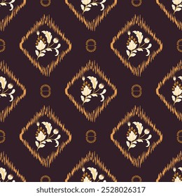 seamless floral pattern on vintage style  , Motif ethnic  floral seamless textil,  embroidery, print striped ornament floral, pattern, design for wrapping, silk, scarf, background, textile