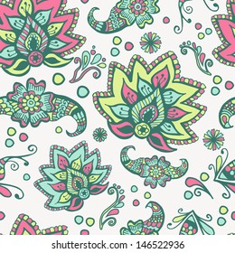  Seamless Floral Pattern On White Background