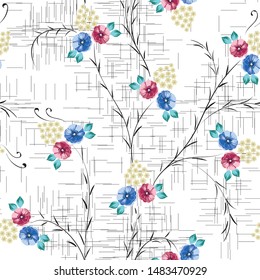 seamless floral pattern on white