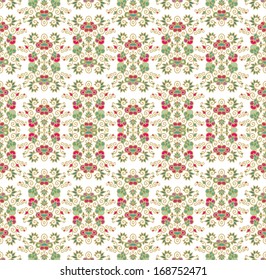 Seamless floral pattern on white background
