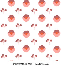 Seamless floral pattern on white background. Contemporary flowers motif perfect for packaging wallpaper textile and other design  