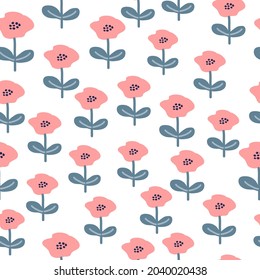 Patrón floral sin foco sobre un fondo blanco. Fondo floral rosado.