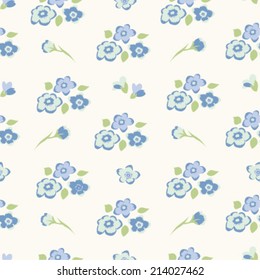 Seamless floral pattern on white background in vector 