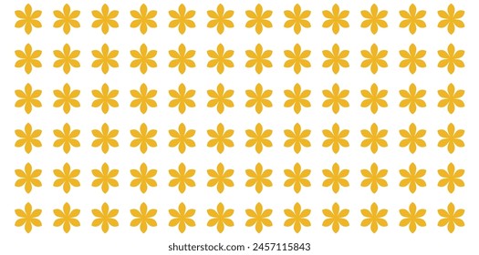 Seamless Floral Pattern On White Background, Gold Motifs Vector Illustration.