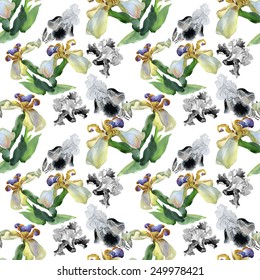 Seamless floral pattern on white background vector illustration