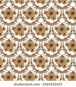 Seamless floral pattern on white background with meadow flowers vector illustration