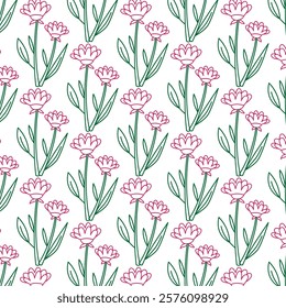 seamless floral pattern on white background