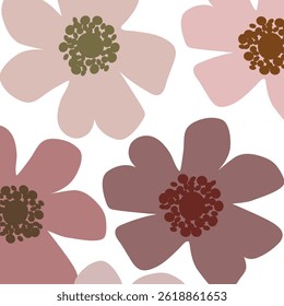 seamless floral pattern on white background,poppies in pastel colors illustration Modern  wall art decor
