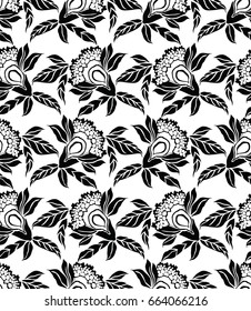 Seamless floral pattern on white background