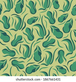 Seamless floral pattern on yellow background