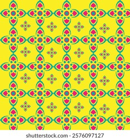 seamless floral pattern on yellow background