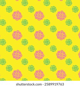 seamless floral pattern on yellow background

