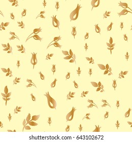 Seamless floral pattern on a yellow background