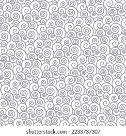 Seamless floral pattern with one-line flowers. Vector hand-drawn illustration.