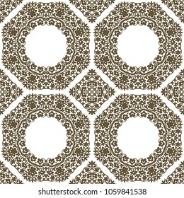 Seamless floral pattern. Oriental ornament. Element for design. Can be used for wallpaper, background, surface textures. Seamless pattern oriental ornament. Textile print. Islamic vector design.