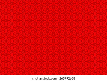 Seamless Floral Pattern of Oriental Style. Usually Used to Decorate Wooden Artifacts And Windows. Red Color