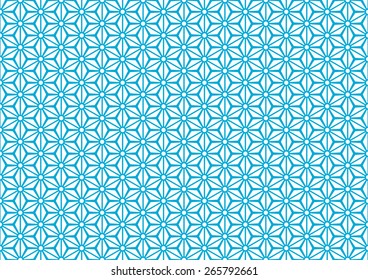 Seamless Floral Pattern of Oriental Style. Usually Used to Decorate Wooden Artifacts And Windows. Blue Color.