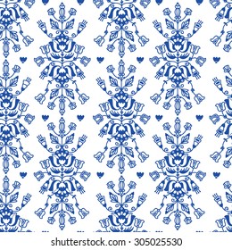 Seamless floral pattern with ornament made of flowers